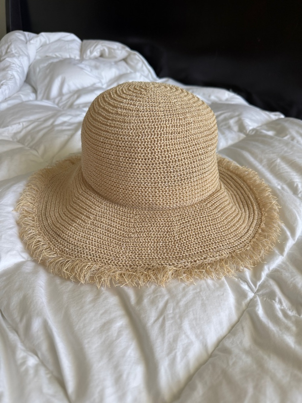 Woven Straw Sun Hat in Natural - Women's Beach Hat